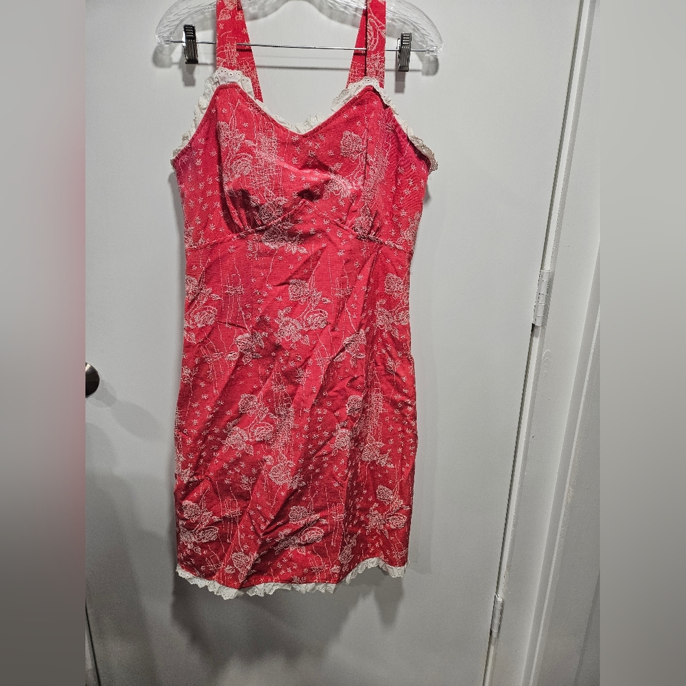 Jackie Rose Paris pink floral midi dress